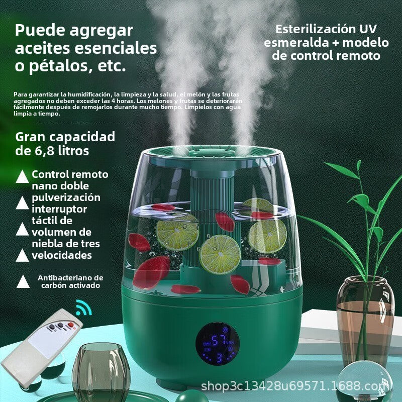 Humidificador de Gran Capacidad para Oficina y Hogar: Mini Humidificador de Escritorio con Doble Pulverización y Purificación de Aire