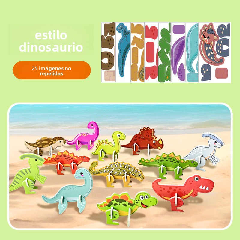 Rompecabezas 3D para Niños – Animales, Dinosaurios, Insectos y Aviones DIY
