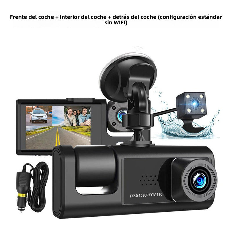 Grabadora De Conducción 3 Lentes Con WiFi