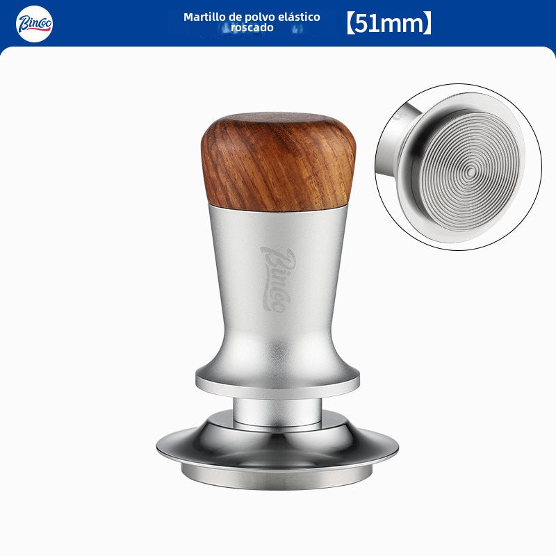 Kit de Prensado de Café Italiano Bincoo: Base de Madera de Nogal y Tamiz para Espresso