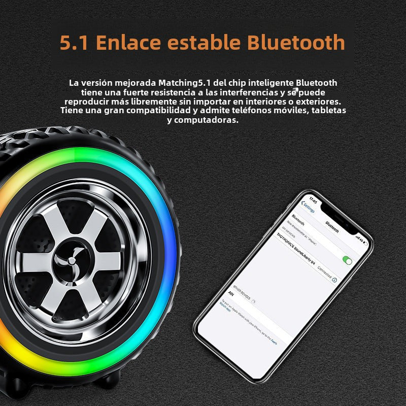 Altavoz Bluetooth portátil: Subwoofer multifuncional con tarjeta, ideal para exteriores