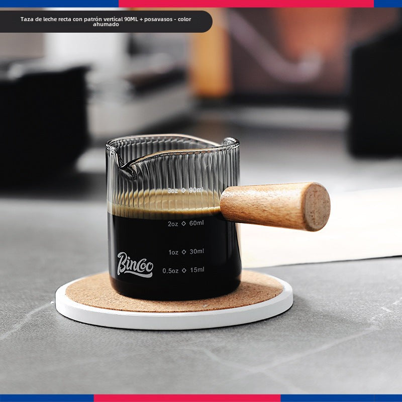 Taza de Medición Bincoo: Jarra de Café de Borosilicato con Escalas para Espresso y Onzas