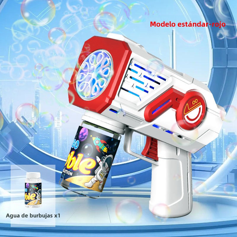 Pistola de burbujas eléctrica para niños: juguete automático con luces LED, perfecto para fiestas y juegos al aire libre