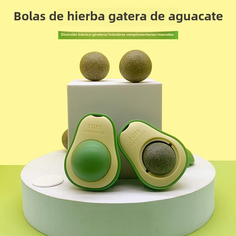Juguete para Gatos de Hierba Gatera y Aguacate: Bola Divertida y Rotativa para Mascotas