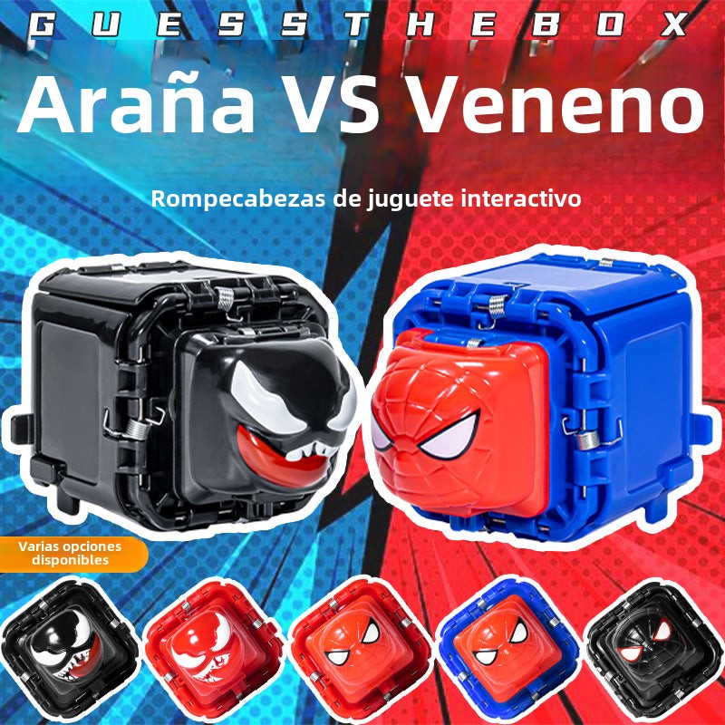 Juguete de Hombre Araña con caja interactiva para jugar Piedra, Papel o Tijera