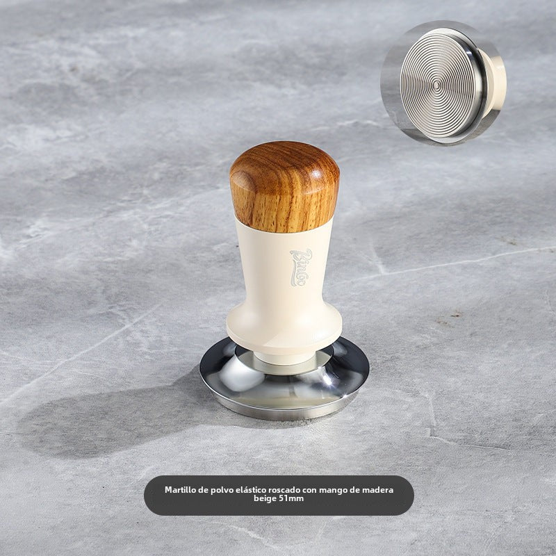 Kit de Prensado de Café Italiano Bincoo: Base de Madera de Nogal y Tamiz para Espresso