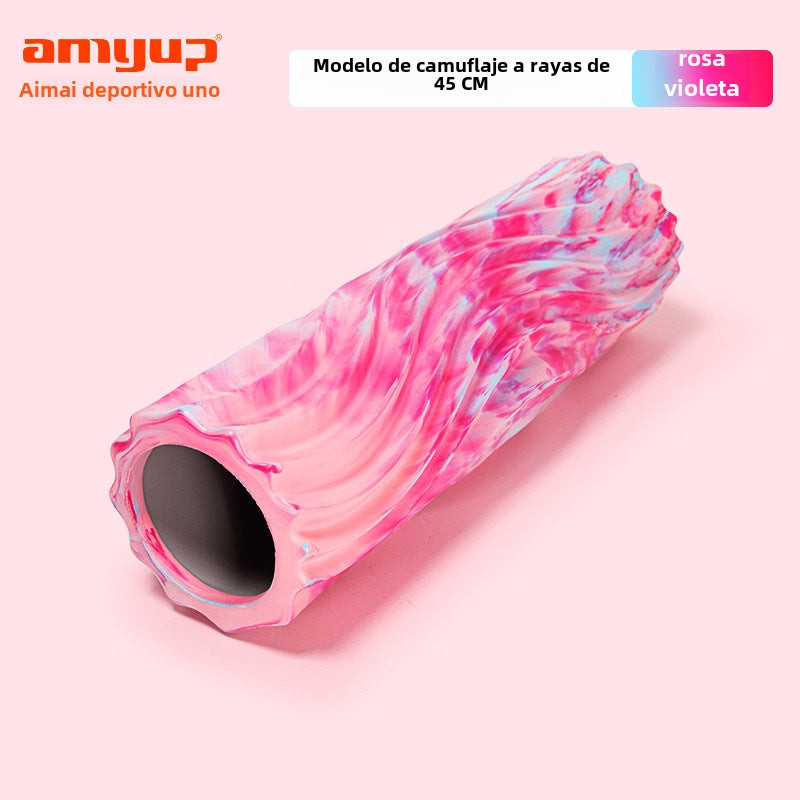 Rodillo de Espuma EVA Camuflado con Diseño de Dientes de Lobo: Cilindro de Masaje Hueco para Relajación Muscular y Yoga