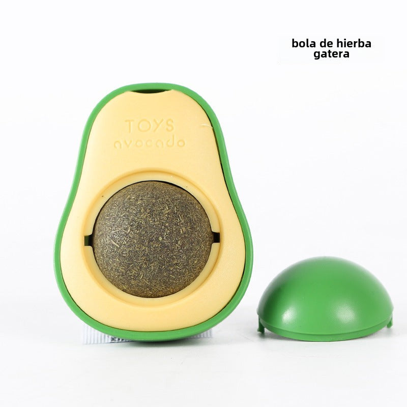 Juguete para Gatos de Hierba Gatera y Aguacate: Bola Divertida y Rotativa para Mascotas