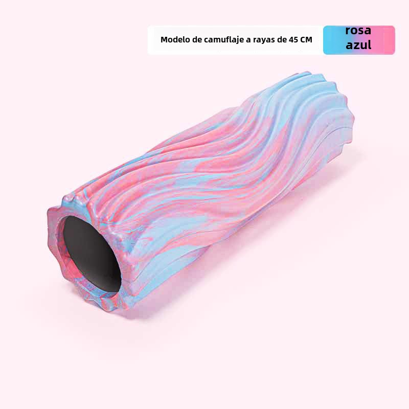 Rodillo de Espuma EVA Camuflado con Diseño de Dientes de Lobo: Cilindro de Masaje Hueco para Relajación Muscular y Yoga