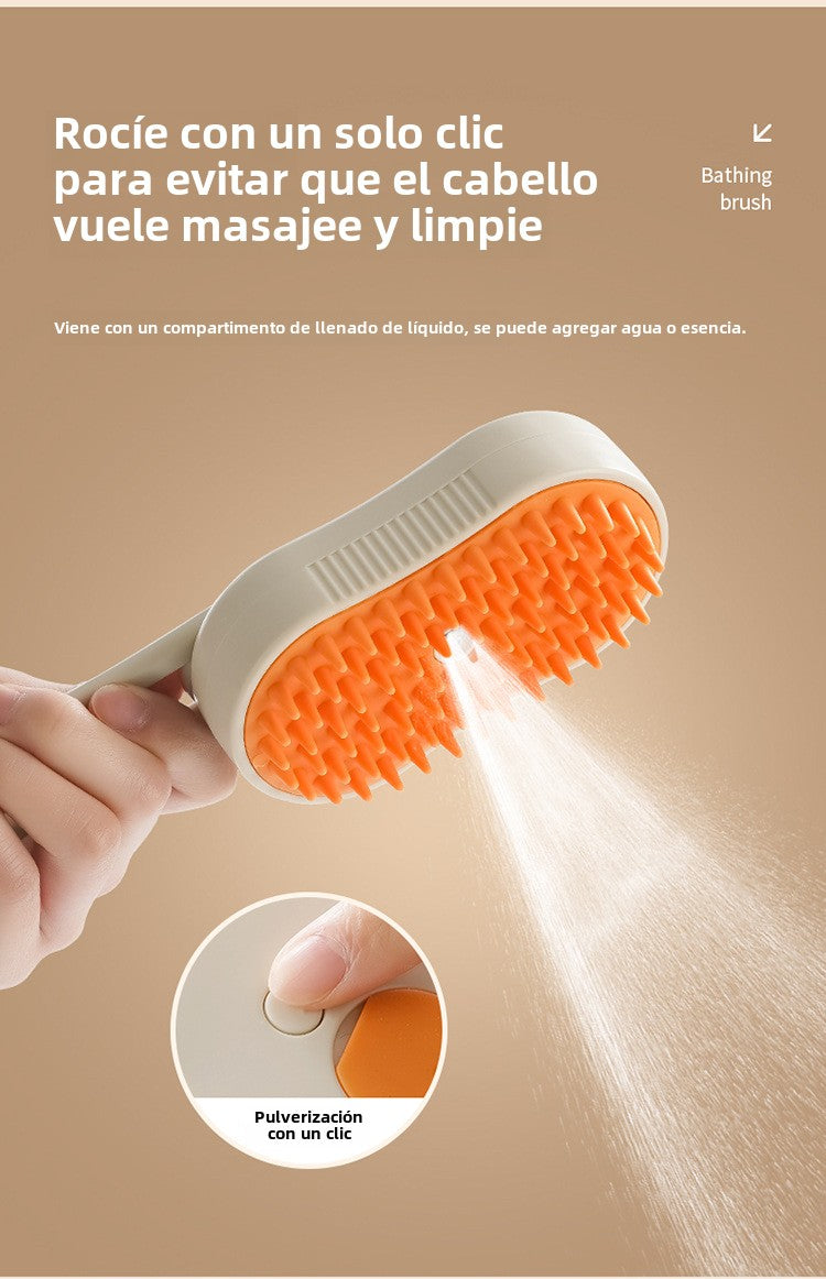 Cepillo de Masaje para Mascotas: Cepillo Desenredante y Quitapelusa para Gatos con Vapor