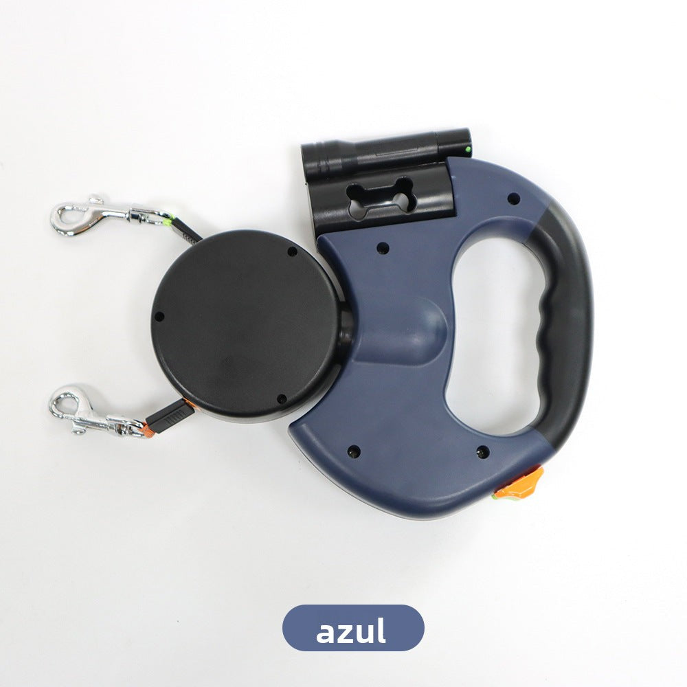 Accesorios para mascotas correa doble retráctil