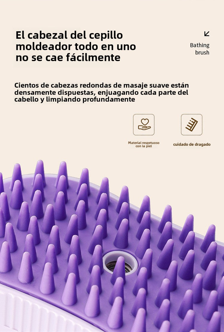 Cepillo de Masaje para Mascotas: Cepillo Desenredante y Quitapelusa para Gatos con Vapor