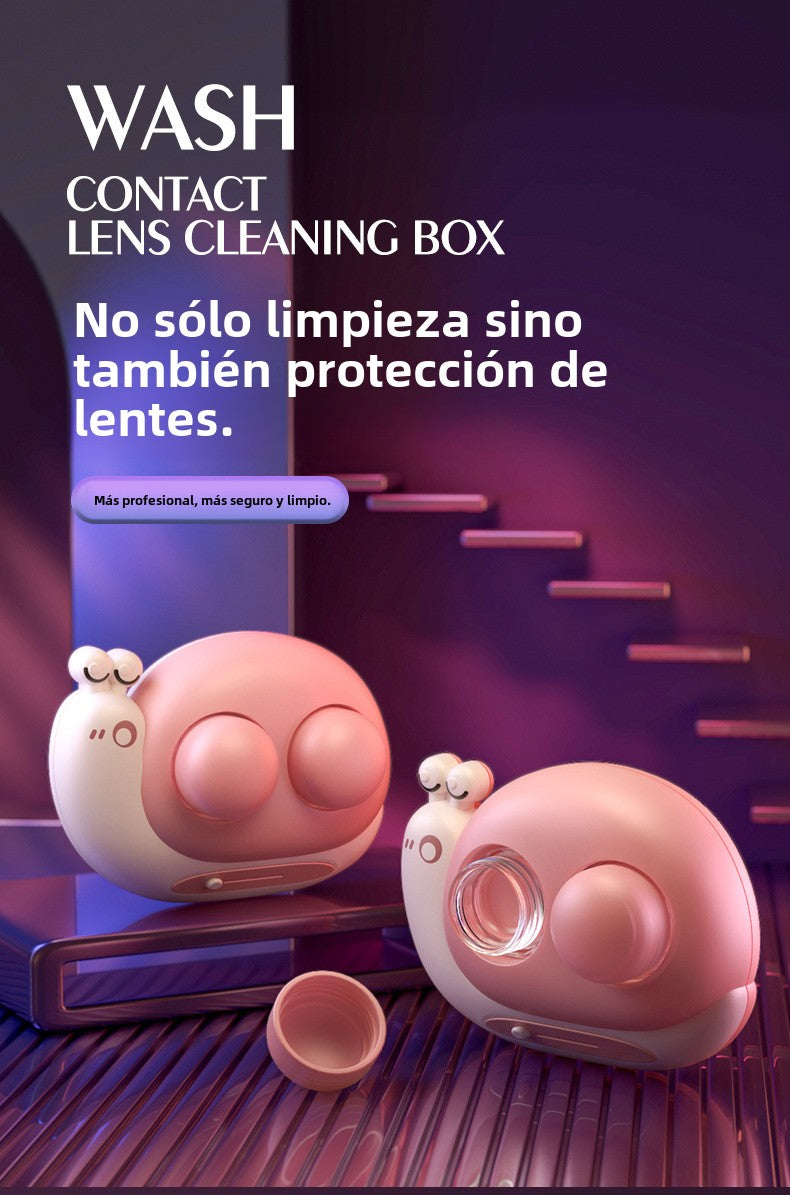 Limpiador y Estuche Automático para Lentes de Contacto: Mini Dispositivo Silencioso de Limpieza Portátil con Almacenamiento Integrado
