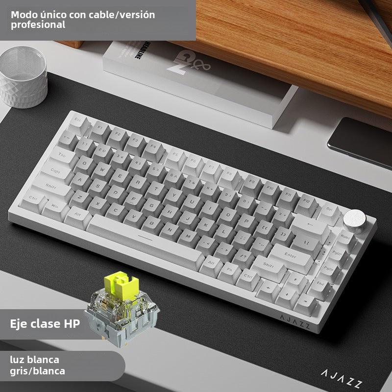 Teclado mecánico inalámbrico AK820pro: Bluetooth, tres modos, personalizable, 75% de tamaño, hot-swappable, diseño gasket, retroiluminado para juegos
