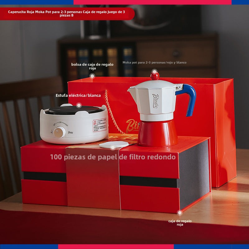 Juego de Regalo Bincoo: Set de Cafetera Espresso de Alta Calidad con Diseño Elegante y Festivo