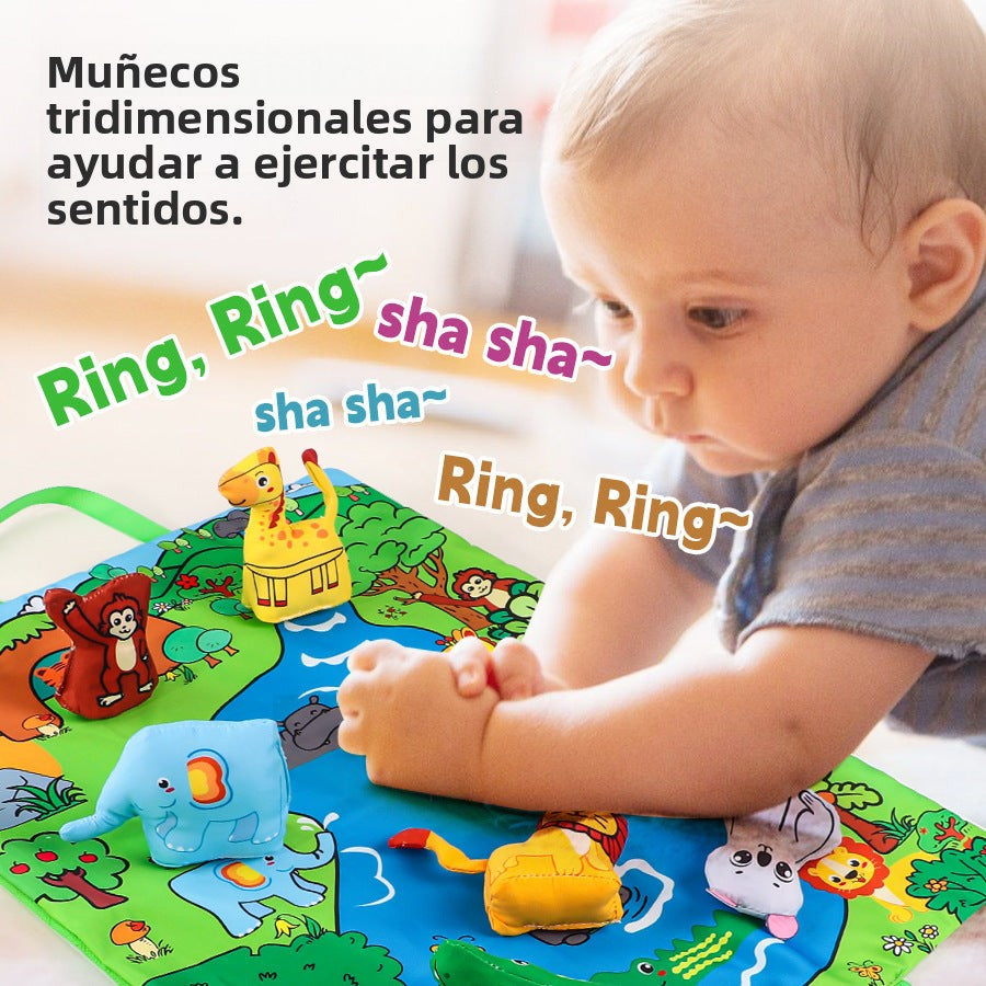 Alfombra de Juego para Bebés con Animales – Alfombra de Actividades y Bolsa de Almacenamiento