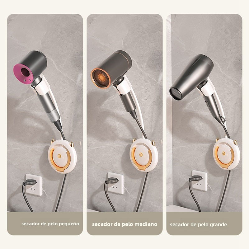 Hands-Free Hair Dryer Holder Wall Mount: No-Drill Bathroom Organizer