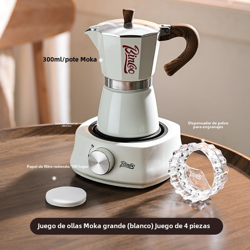 Bincoo: Elegante Cafetera Moka para Casa - Máquina de Café Espresso, Ideal para Preparar Café Concentrado y Manualmente