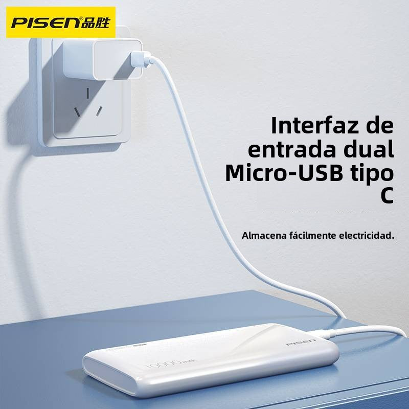 Batería portátil de 10000 mAh: Cargador rápido de 10W, gran capacidad, ligero y conveniente