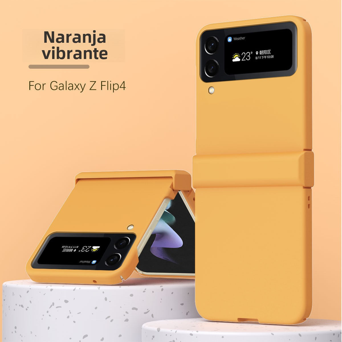 Funda Transparente para Samsung Flip 5: Diseño Macaron, Totalmente Protectora, Anti Caídas