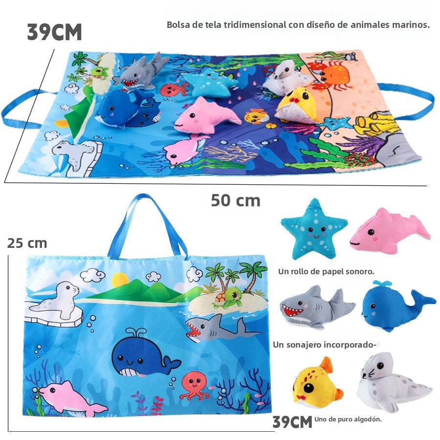 Alfombra educativa para bebés con estampado de animales