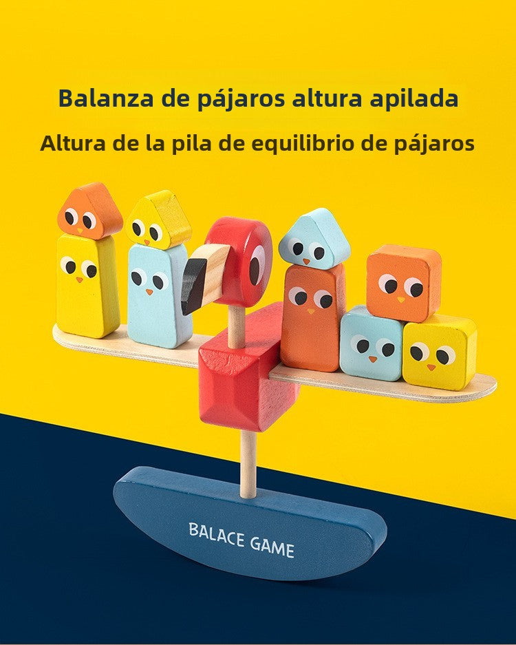 Juego de Equilibrio de flamingo : Bloques Apilables de Madera para Niños