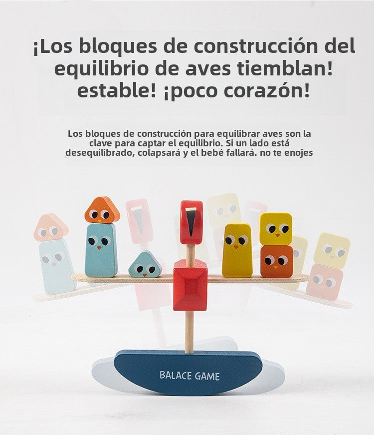 Juego de Equilibrio de flamingo : Bloques Apilables de Madera para Niños