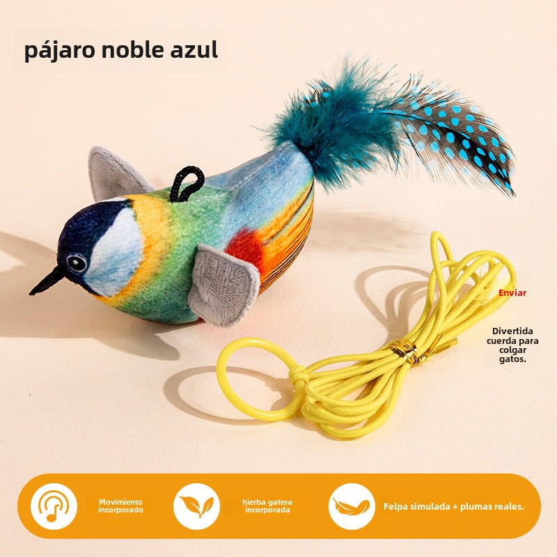 Juguete para Gato: Varita de Plumas con Sonido de Pájaro Realista