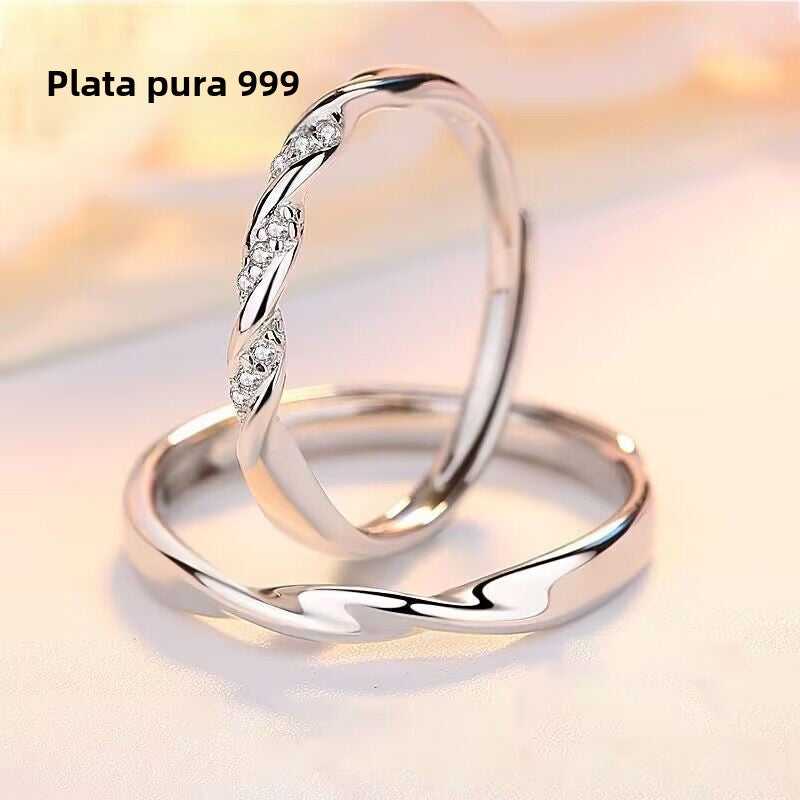 Alianzas de Matrimonio en Plata Pura S999 – Diseño Moderno para Parejas
