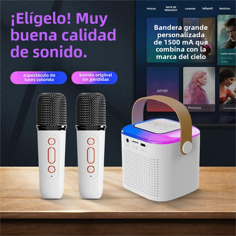 Altavoz Bluetooth Y1 con Micrófono: Sistema de Sonido Inalambrico para Karaoke en Casa