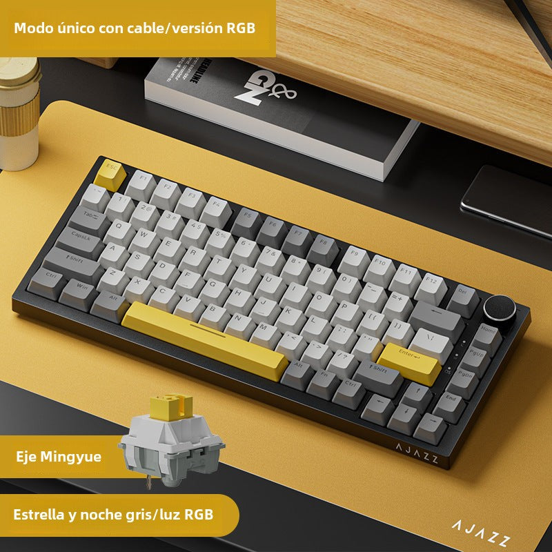 Teclado mecánico inalámbrico AK820pro: Bluetooth, tres modos, personalizable, 75% de tamaño, hot-swappable, diseño gasket, retroiluminado para juegos