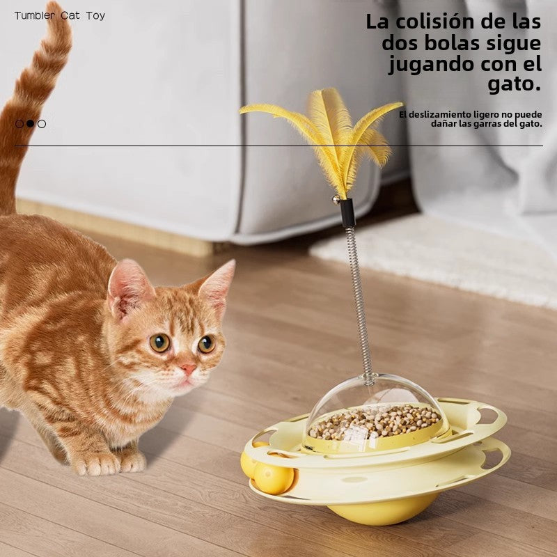 Dispensador de Comida para Gatos con Juego y Entretenimiento