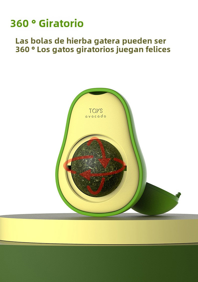 Juguete para Gatos de Hierba Gatera y Aguacate: Bola Divertida y Rotativa para Mascotas