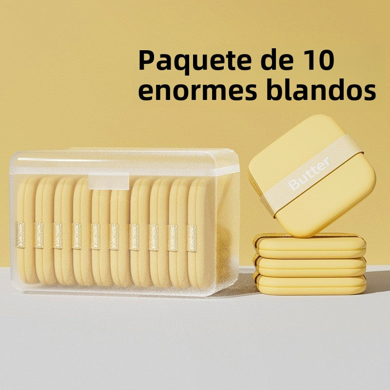 Esponja de Maquillaje de Mantequilla: Polvo Hidratante que se Expande al Contacto con Agua, Herramienta de Maquillaje de Dos Caras, Suave y Aderente