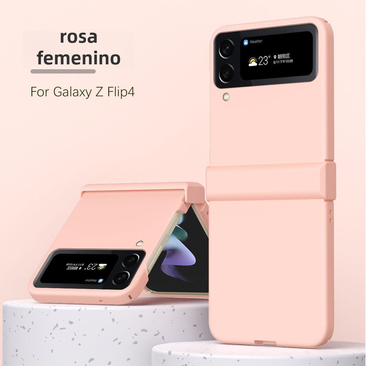 Funda Transparente para Samsung Flip 5: Diseño Macaron, Totalmente Protectora, Anti Caídas