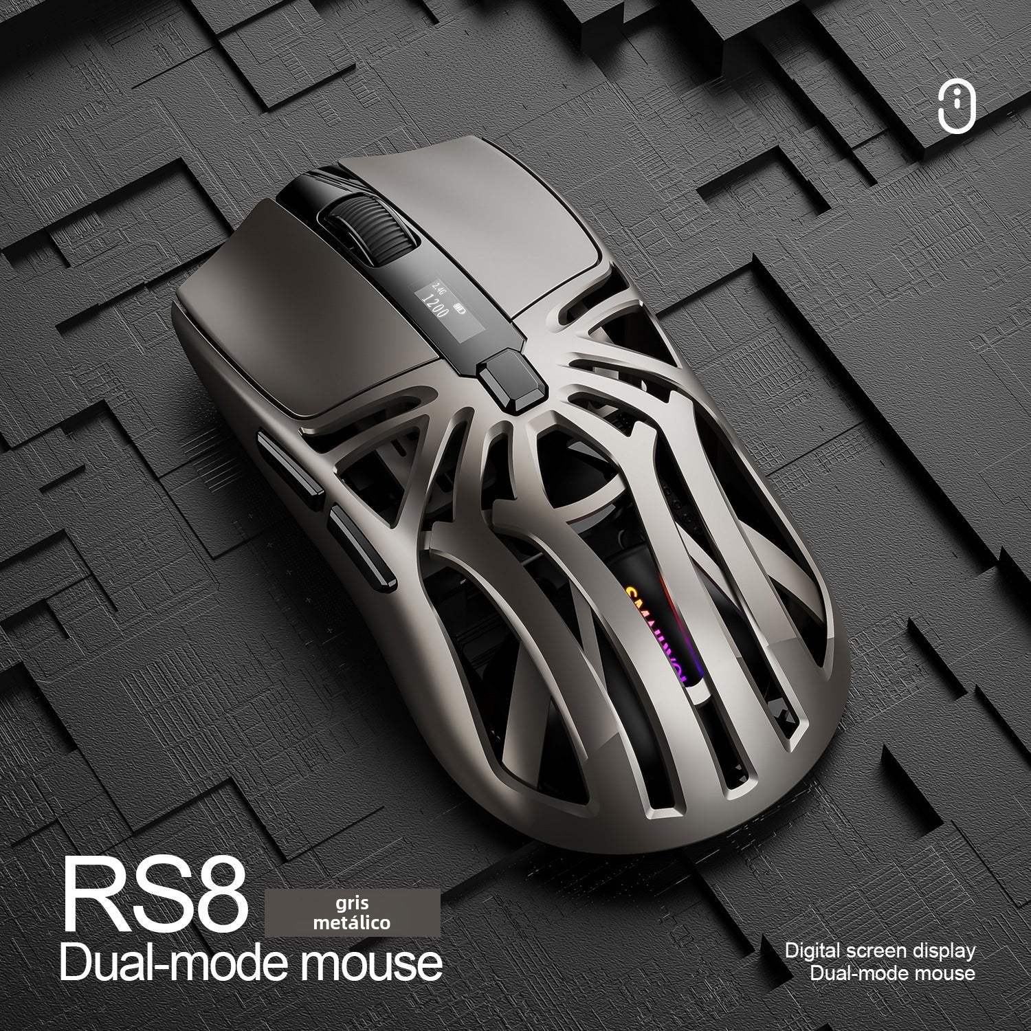 Ratón SMAILWOLF RS8: Bluetooth, inalámbrico, tres modos, ligero, ideal para gaming y oficina