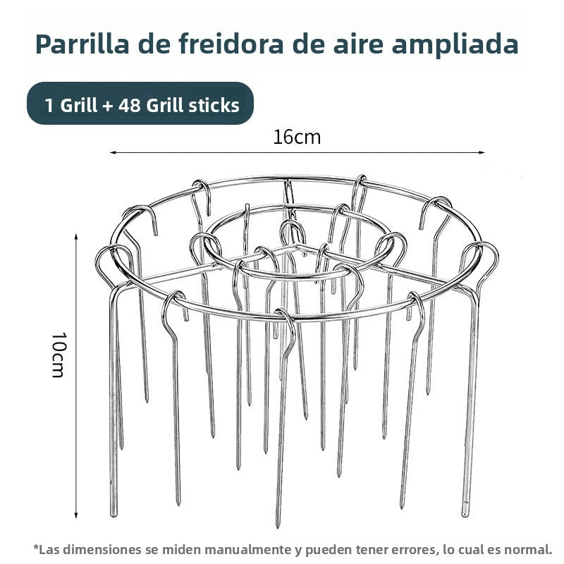 Brochetas para Freidora de Aire con Parrilla Vertical - Soporte de Acero Inoxidable para Cocina y Barbacoa