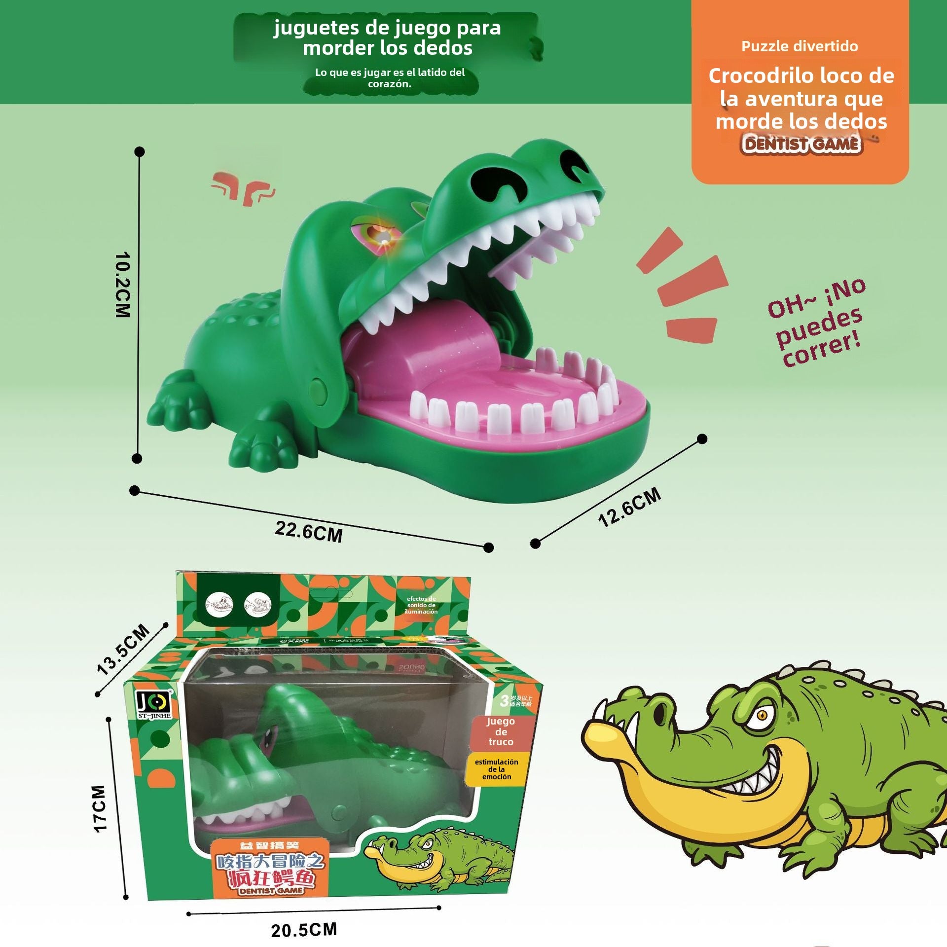 Juguete de cocodrilo mordedor: juguete de tiburón mordedor, dinosaurio juguete de broma para niños y padres, regalo divertido