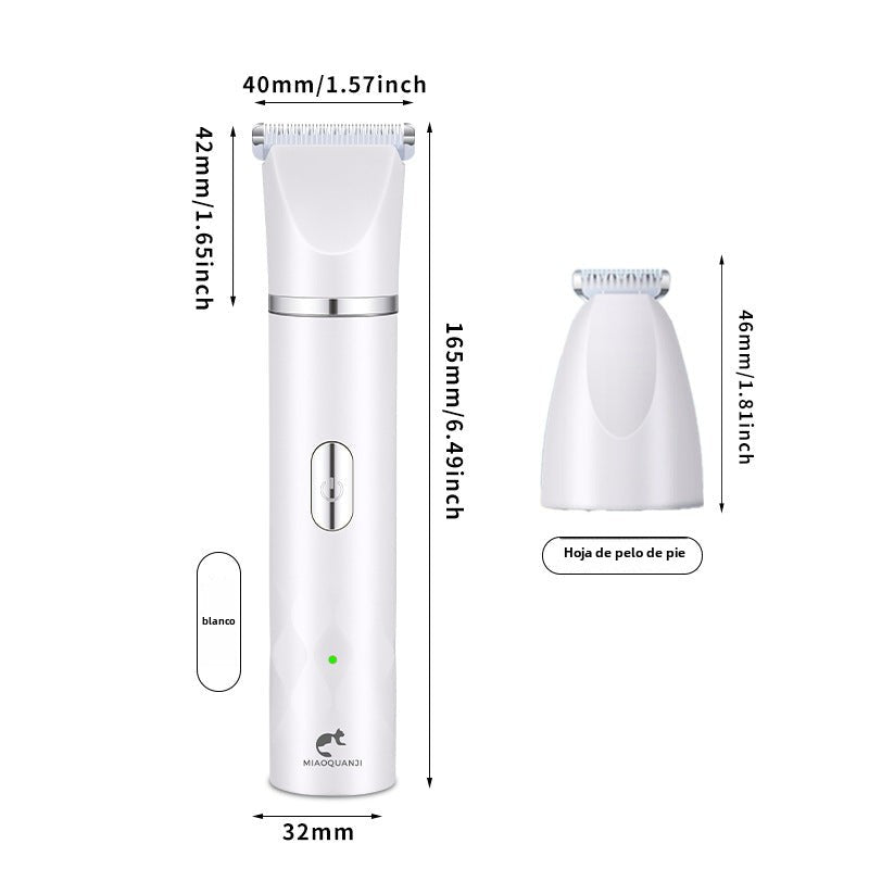 Cortapelos Multifunción 3 en 1 para Mascotas: Esquiladora Eléctrica, Lima de Uñas y Recortador de Pelo, Kit Profesional