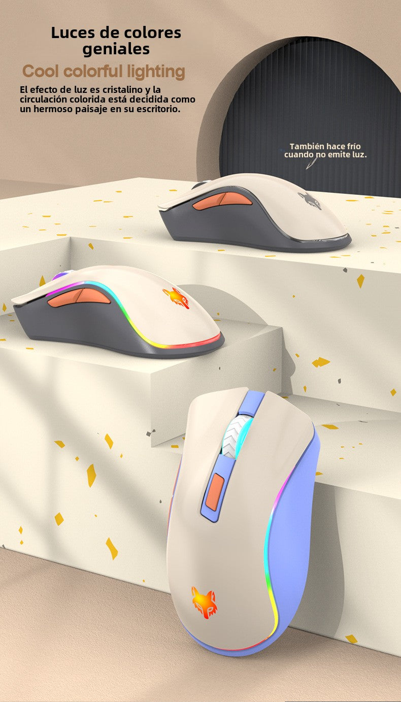 Ratón Inalámbrico Dual Modo 2.4G y Bluetooth XYH52: Recargable, Silencioso, Ideal para Oficina y Juegos