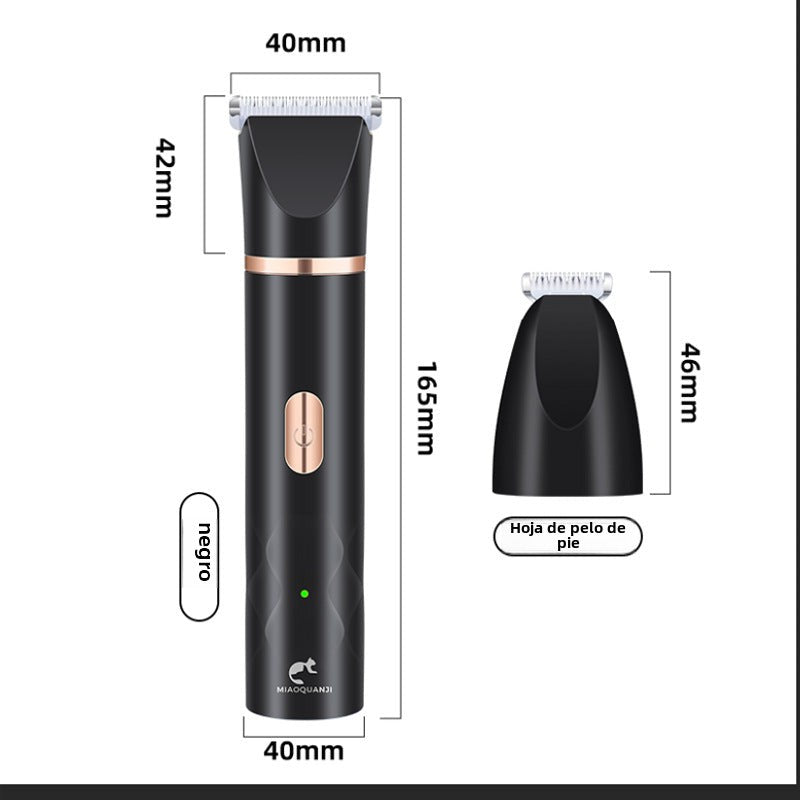 Cortapelos Multifunción 3 en 1 para Mascotas: Esquiladora Eléctrica, Lima de Uñas y Recortador de Pelo, Kit Profesional
