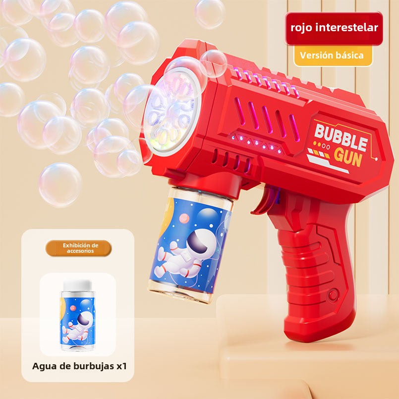 Pistola de burbujas eléctrica para niños: juguete automático con luces LED, perfecto para fiestas y juegos al aire libre