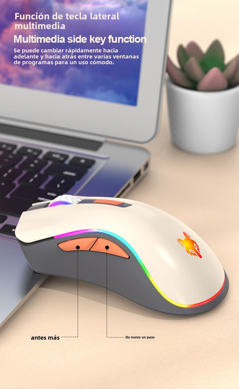 Ratón Inalámbrico Dual Modo 2.4G y Bluetooth XYH52: Recargable, Silencioso, Ideal para Oficina y Juegos