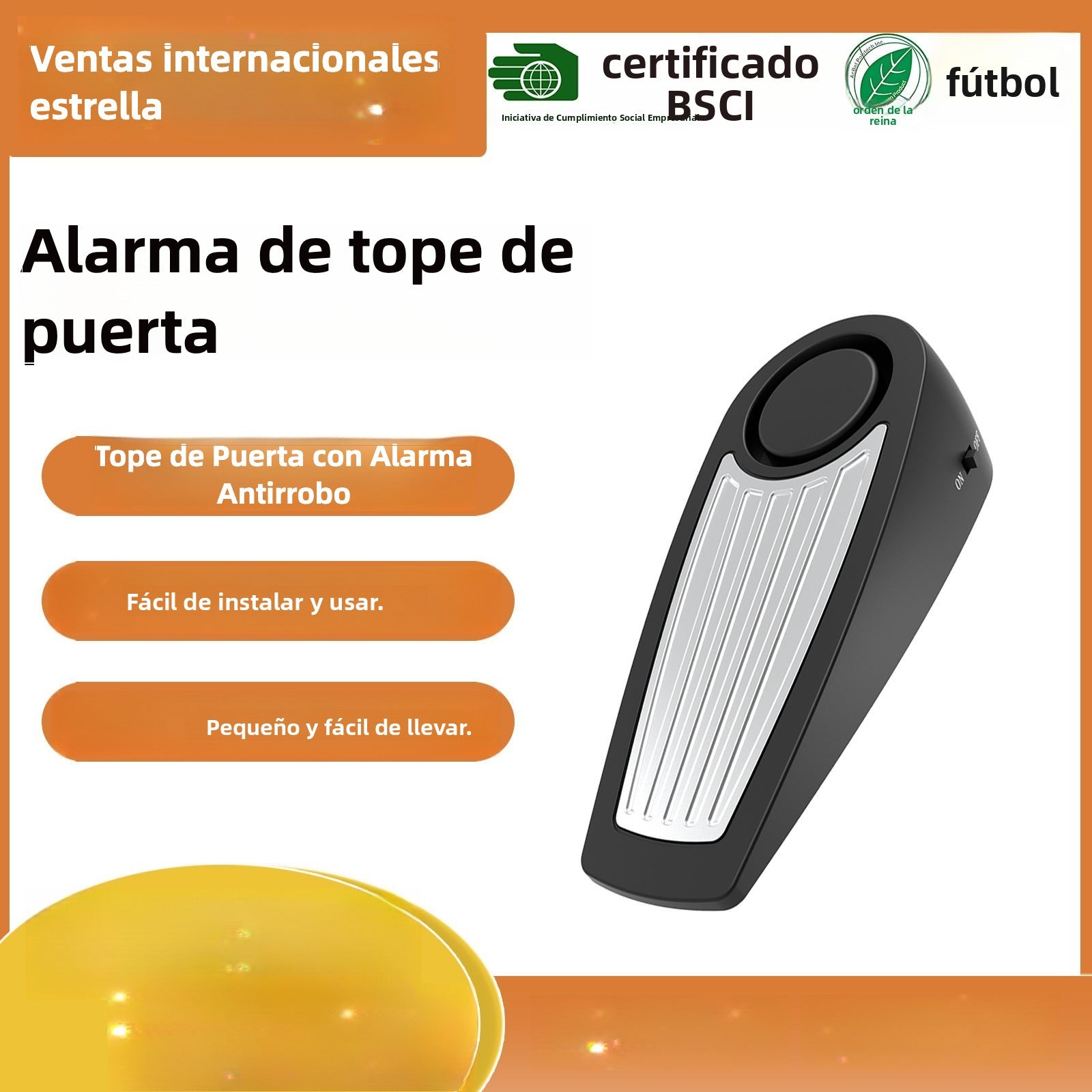 Alarma De Puerta Portátil Para Viajes