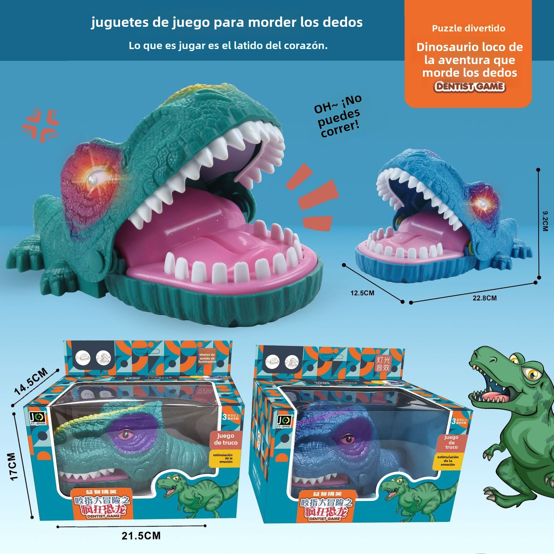 Juguete de cocodrilo mordedor: juguete de tiburón mordedor, dinosaurio juguete de broma para niños y padres, regalo divertido