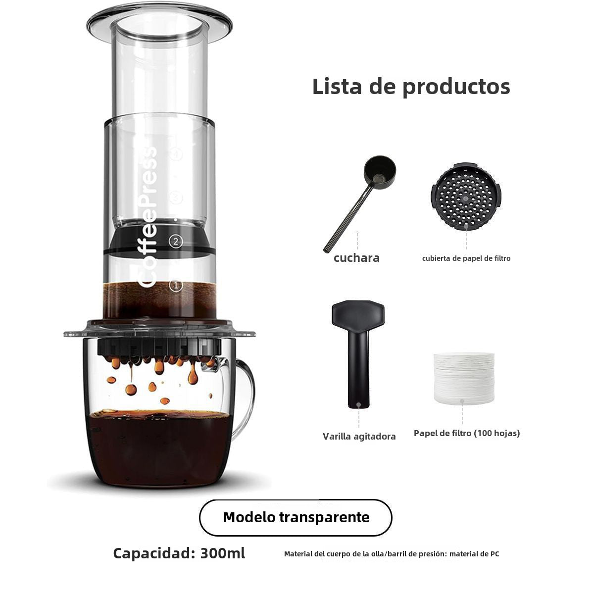 Cafetera Portátil a Presión para Café en Camping o Playa
