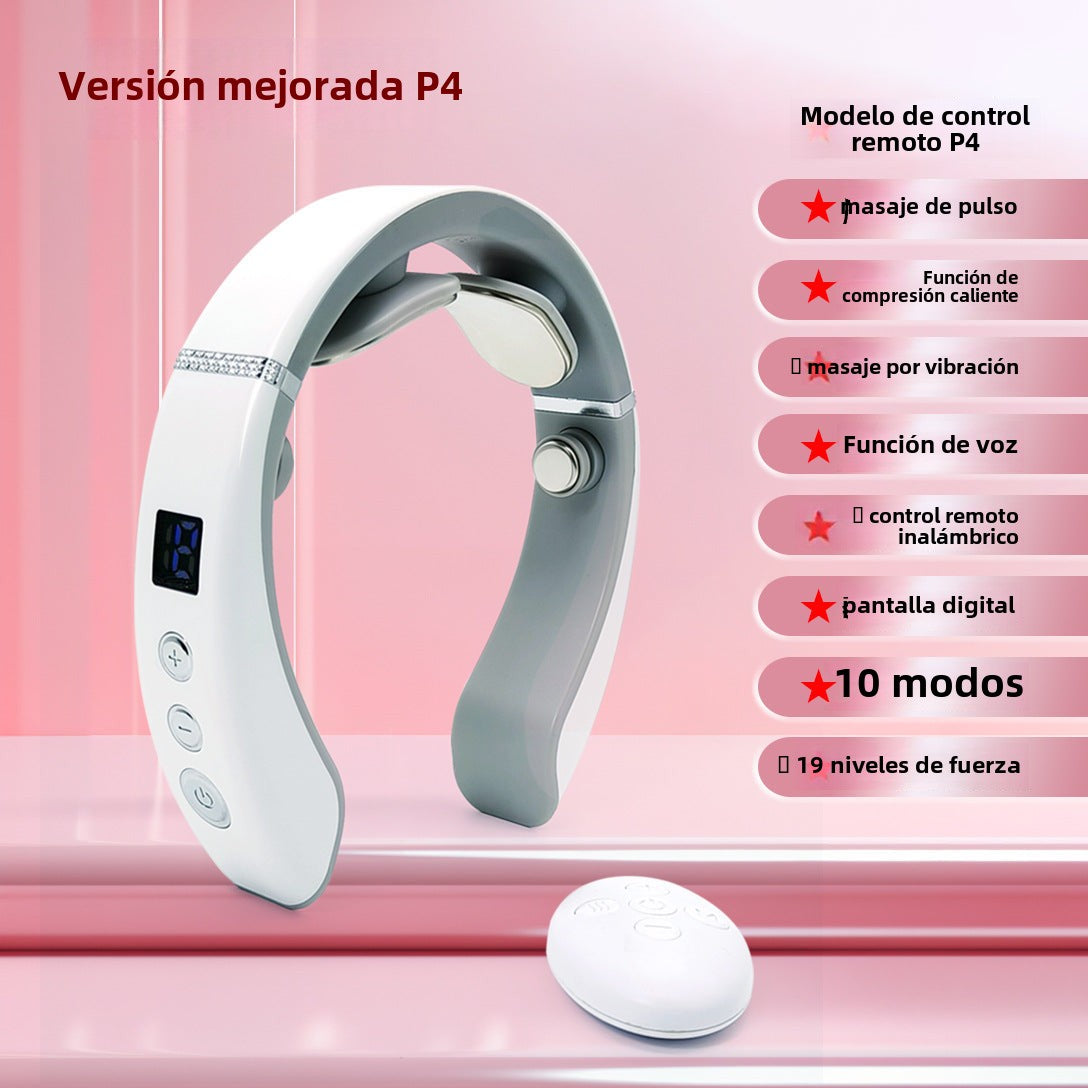 Masajeador de Cuello Portátil con Calor – Dispositivo Cervical Recargable para Aliviar Tensión y Dolor